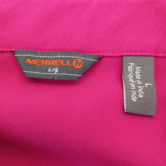 Merrell Core Woven Button Front Collar Top - Picture 8 of 12